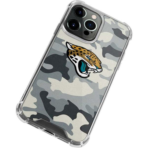 NFL Jacksonville Jaguars Camo iPhone 15 Pro Clear Case